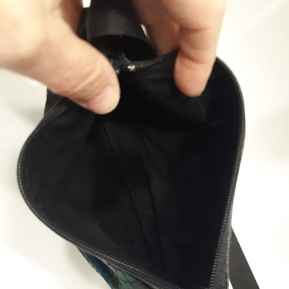 NEW Little Black vinyl Bow Bag Jewel tone snakeskin print chiffon accent Evening - Picture 7 of 7